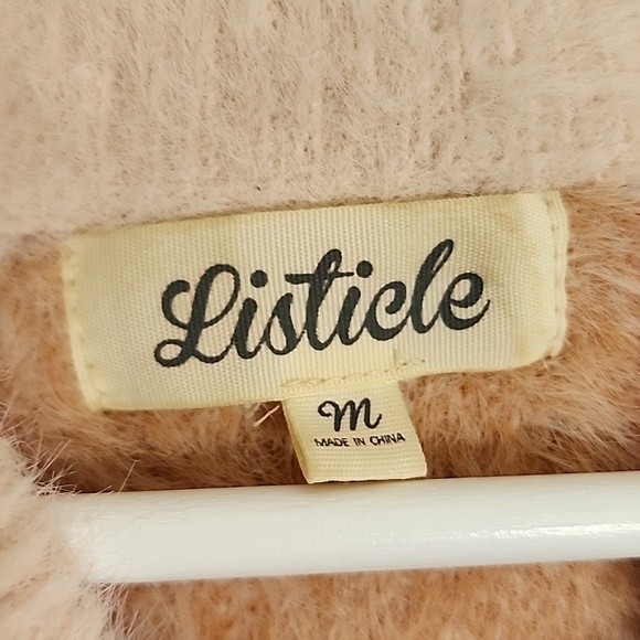 Listicle faux fur cheetah print sweater size M - Picture 4 of 9